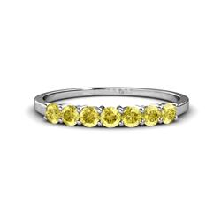 Vivian Yellow Sapphire Wedding Band Yellow Sapphire ctw Stone Side Gallery Womens Wedding Band Stackable in K White Gold