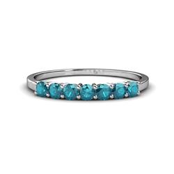 Vivian Blue Diamond Wedding Band Blue Diamond ctw Stone Side Gallery Womens Wedding Band Stackable in K White Gold