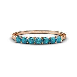 Vivian Blue Diamond Wedding Band Blue Diamond ctw Stone Side Gallery Womens Wedding Band Stackable in K Rose Gold