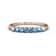 1 - Vivian 3.00 mm Blue Topaz 7 Stone Wedding Band 