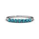 1 - Vivian 3.00 mm Blue Diamond 7 Stone Wedding Band 