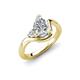4 - Darya 1.06 ctw GIA Certified Pear Shape Natural Diamond accented Round Diamond Women Wave Solitaire Plus Engagement Ring 