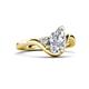 5 - Darya 1.06 ctw GIA Certified Pear Shape Natural Diamond accented Round Diamond Women Wave Solitaire Plus Engagement Ring 