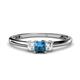 1 - Eadlin Blue Topaz Three Stone Ring 