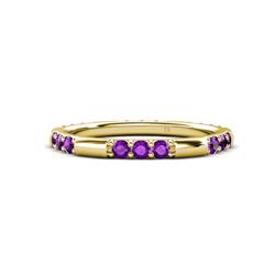 Ilana ctw Amethyst Women Stackable Eternity Band ctw Amethyst Women Stackable Shared Prong Eternity Band in K Yellow Gold