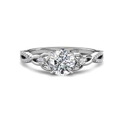 Benita ctw IGI Certified Round Lab Grown Diamond VS EF and Side Natural Diamond Celtic Love Knot Entwined Engagement Ring IGI Certified Round Lab Grown Diamond set in Tiger Claw Four Prong and Side Natural Diamond of ctw Women Celtic Love Knot Entwined Engagement Ring in Platinum