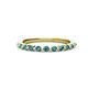 1 - Venice 2.00 mm Round London Blue Topaz 11 Stone Wedding Band 