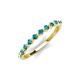 3 - Venice 2.00 mm Round London Blue Topaz 11 Stone Wedding Band 
