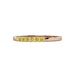 Abila ctw Princess Cut Yellow Diamond Stone Wedding Band Princess Cut Yellow Diamond ctw Channel set Women Stone Stackable Wedding Band in K Rose Gold