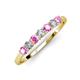 2 - Vivian 3.00 mm Pink Sapphire and Diamond 7 Stone Wedding Band 