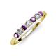 2 - Vivian 3.00 mm Amethyst and Diamond 7 Stone Wedding Band 