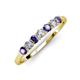 2 - Vivian 3.00 mm Iolite and Diamond 7 Stone Wedding Band 