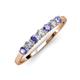 2 - Vivian 3.00 mm Tanzanite and Diamond 7 Stone Wedding Band 