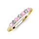 2 - Vivian 3.00 mm Pink Tourmaline and Diamond 7 Stone Wedding Band 