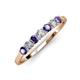 2 - Vivian 3.00 mm Iolite and Diamond 7 Stone Wedding Band 