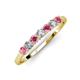 2 - Vivian 3.00 mm Rhodolite Garnet and Diamond 7 Stone Wedding Band 