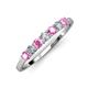 2 - Vivian 3.00 mm Pink Sapphire and Diamond 7 Stone Wedding Band 