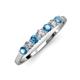 2 - Vivian 3.00 mm Blue Topaz and Diamond 7 Stone Wedding Band 