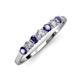 2 - Vivian 3.00 mm Iolite and Diamond 7 Stone Wedding Band 