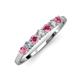 2 - Vivian 3.00 mm Rhodolite Garnet and Diamond 7 Stone Wedding Band 