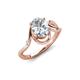 3 - Lioren 1.52 ctw IGI Certified Oval Shape Lab Grown Diamond (9.5 x 6.5 mm) accented Round Lab Grown Diamond Split Shank Women Wave Solitaire Plus Engagement Ring 