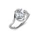 3 - Lioren 1.52 ctw IGI Certified Oval Shape Lab Grown Diamond (9.5 x 6.5 mm) accented Round Lab Grown Diamond Split Shank Women Wave Solitaire Plus Engagement Ring 