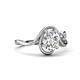 4 - Lioren 1.52 ctw IGI Certified Oval Shape Lab Grown Diamond (9.5 x 6.5 mm) accented Round Lab Grown Diamond Split Shank Women Wave Solitaire Plus Engagement Ring 