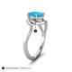 5 - Lioren 1.07 ctw Oval Shape Turquoise accented Round Lab Grown Diamond Split Shank Women Wave Solitaire Plus Engagement Ring 