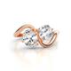 1 - Velona 2.45 ctw IGI Certified Oval Shape Lab Grown Diamond (8.5 x 6 mm) and IGI Certified Cushion Shape Lab Grown Diamond (6 mm) Women Toi Et Moi Wave Engagement Ring 