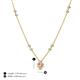 4 - Avira Fine Unseen Pear Shape Pink Sapphire accented Round Natural Diamond Floral Necklace 