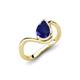 4 - Oceara 1.50 ct Pear Shape Blue Sapphire Women Wave Solitaire Engagement Ring 