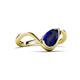 5 - Oceara 1.50 ct Pear Shape Blue Sapphire Women Wave Solitaire Engagement Ring 