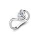 4 - Oceara 1.00 ct IGI Certified Pear Shape Lab Grown Diamond Women Wave Solitaire Engagement Ring 