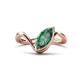 1 - Oceara 1.25 ct Marquise Shape Created Alexandrite Women Wave Solitaire Engagement Ring 