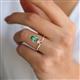 2 - Sorelle 1.16 ctw Pear Shape Created Alexandrite accented Round Natural Diamond Floating Tear Drop Women Solitaire Plus Engagement Ring 