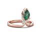 4 - Sorelle 1.16 ctw Pear Shape Created Alexandrite accented Round Natural Diamond Floating Tear Drop Women Solitaire Plus Engagement Ring 