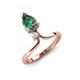 5 - Sorelle 1.16 ctw Pear Shape Created Alexandrite accented Round Natural Diamond Floating Tear Drop Women Solitaire Plus Engagement Ring 