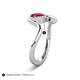 5 - Nerida 1.60 ctw Cushion Shape Created Ruby and Princess Shape Created Blue Sapphire Women Toi Et Moi Wave Engagement Ring 