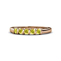 Talia Yellow Diamond Wedding Band Yellow Diamond Stone Bar Set Wedding Band ct tw in K Rose Gold