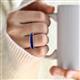 2 - Aira 5.25 ctw Emerald Shape Created Blue Sapphire Women Stackable Eternity Band 