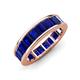 3 - Aira 5.25 ctw Emerald Shape Created Blue Sapphire Women Stackable Eternity Band 