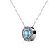 2 - Kitra Blue Topaz and Diamond Halo Pendant 