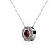 2 - Kitra Red Garnet and Diamond Halo Pendant 