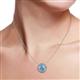 3 - Kitra Blue Topaz and Diamond Halo Pendant 