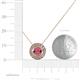 4 - Kitra Rhodolite Garnet and Diamond Halo Pendant 