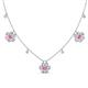 1 - Viana Fine Unseen 1.30 ctw Oval Shape Pink Sapphire accented Baguette & Rose Cut Natural Diamond Floral Necklace 