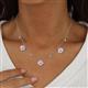 2 - Viana Fine Unseen 1.30 ctw Oval Shape Pink Sapphire accented Baguette & Rose Cut Natural Diamond Floral Necklace 