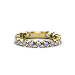 Ashlyn Tanzanite Eternity Band Tanzanite Bezel Set Womens Three Quarter Eternity Ring Stackable ctw K Yellow Gold