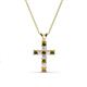 1 - Ethel Citrine and Diamond Cross Pendant 