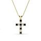1 - Ethel Black and White Diamond Cross Pendant 
